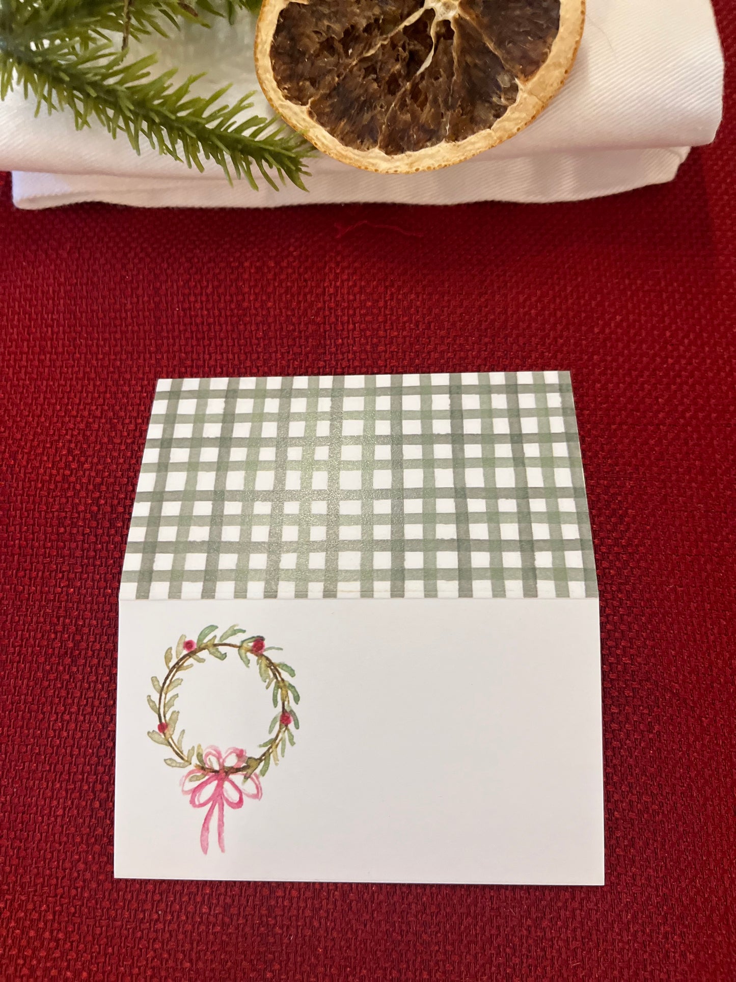 Christmas Place Cards - Wreath