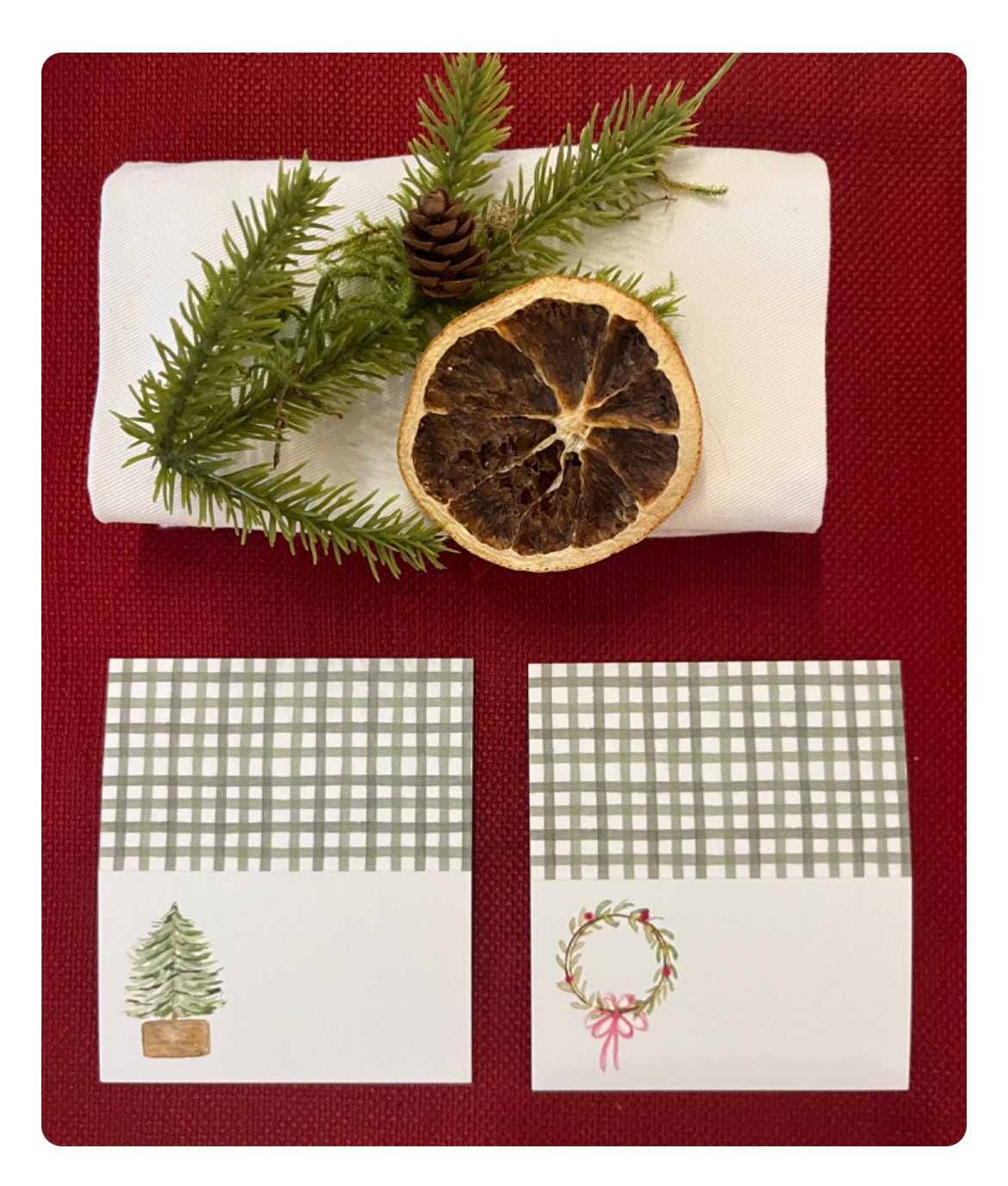 Christmas Place Cards - Wreath
