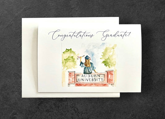Auburn University Female Graduate Notecard and Envelope