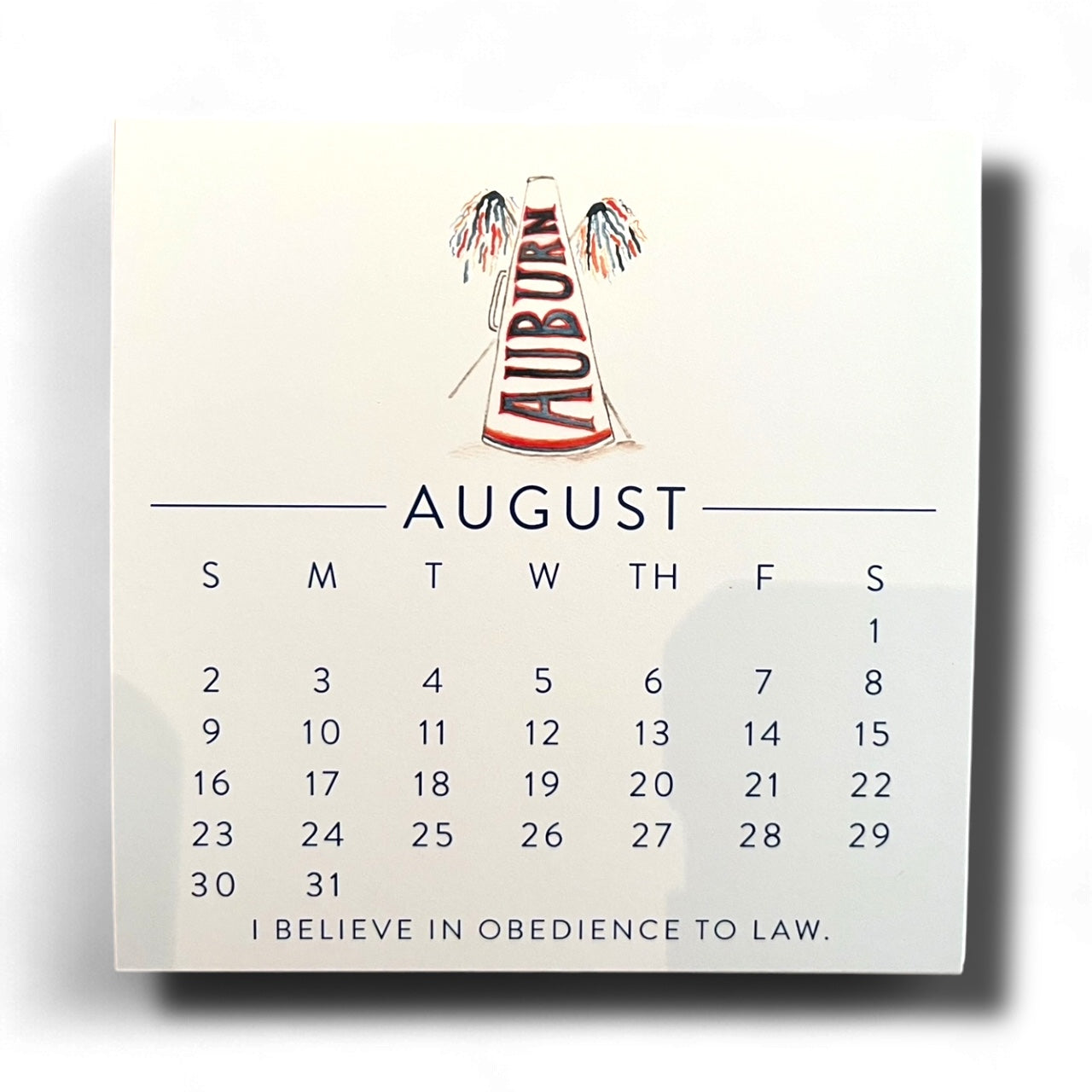 2026 Be the Creed Auburn Calendar (Cards only)