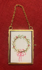 Christmas Wreath Watercolor Ornament in floating frame