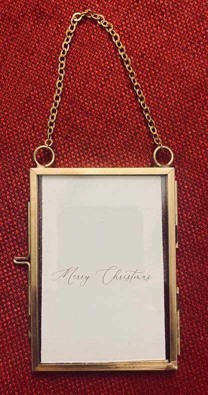 Set of four Watercolor Print Ornaments in Gold Floating Frame