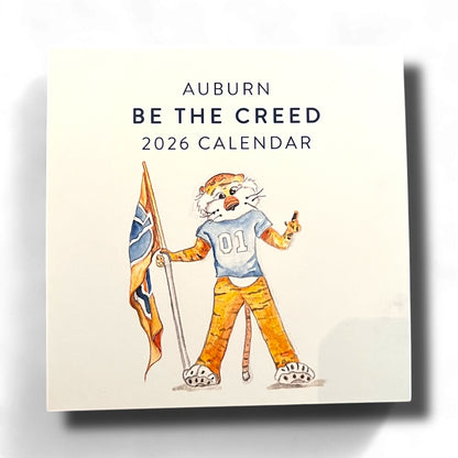 2026 Auburn Be the Creed Calendar on gold easel