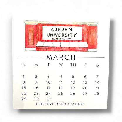 2026 Auburn Be the Creed Calendar on gold easel