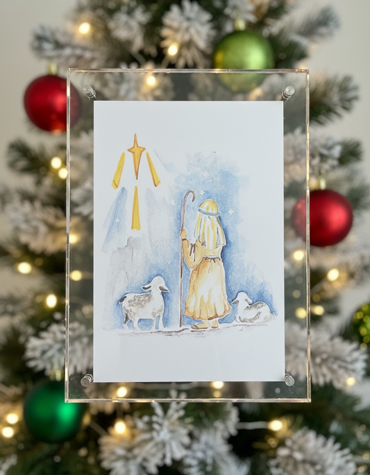 Shepherd Scene Watercolor — by Dana Hay