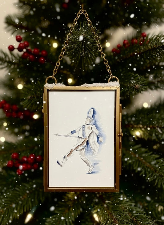 Auburn Marching Band Drum Major Watercolor Ornament — by Dana Hay